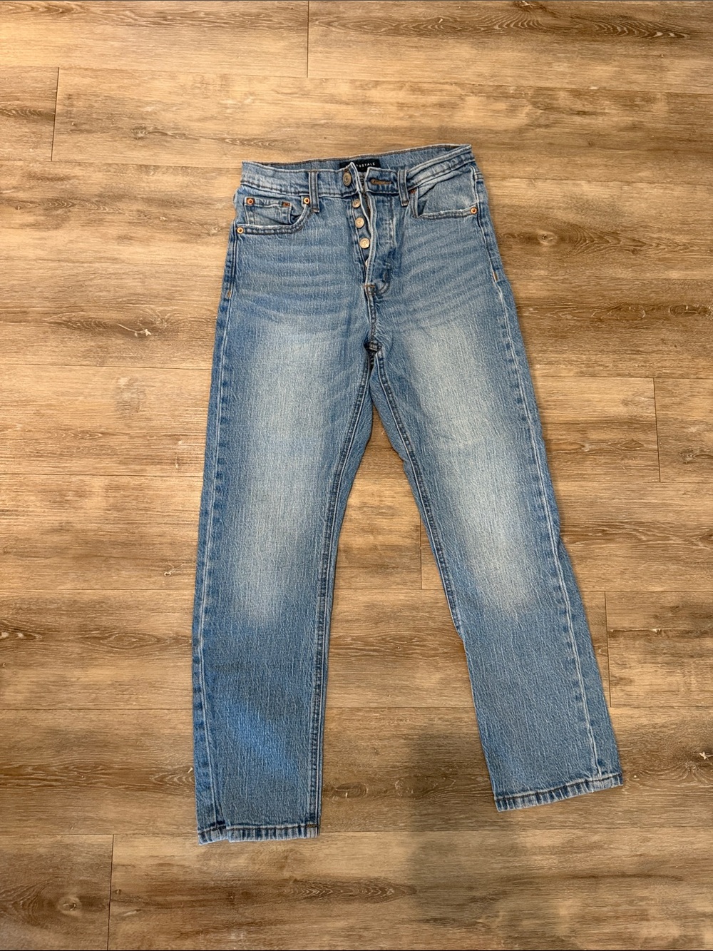 Aeropostale Light Blue Straight Jeans - Button Fly